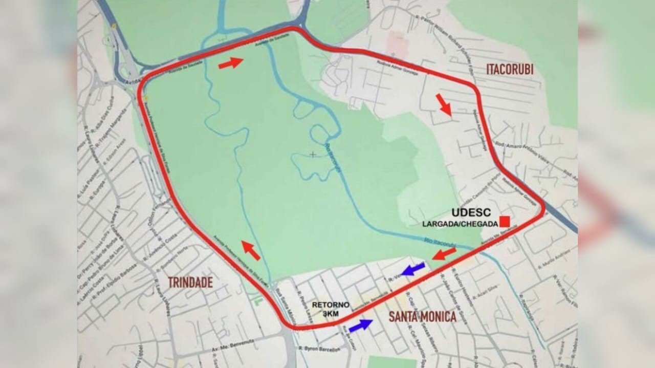 Florianópolis tem alteração no trânsito na região do Itacorubi para corrida no domingo