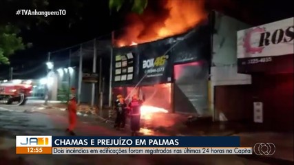 Bombeiros combatem incêndios que atingiram prédios em Palmas