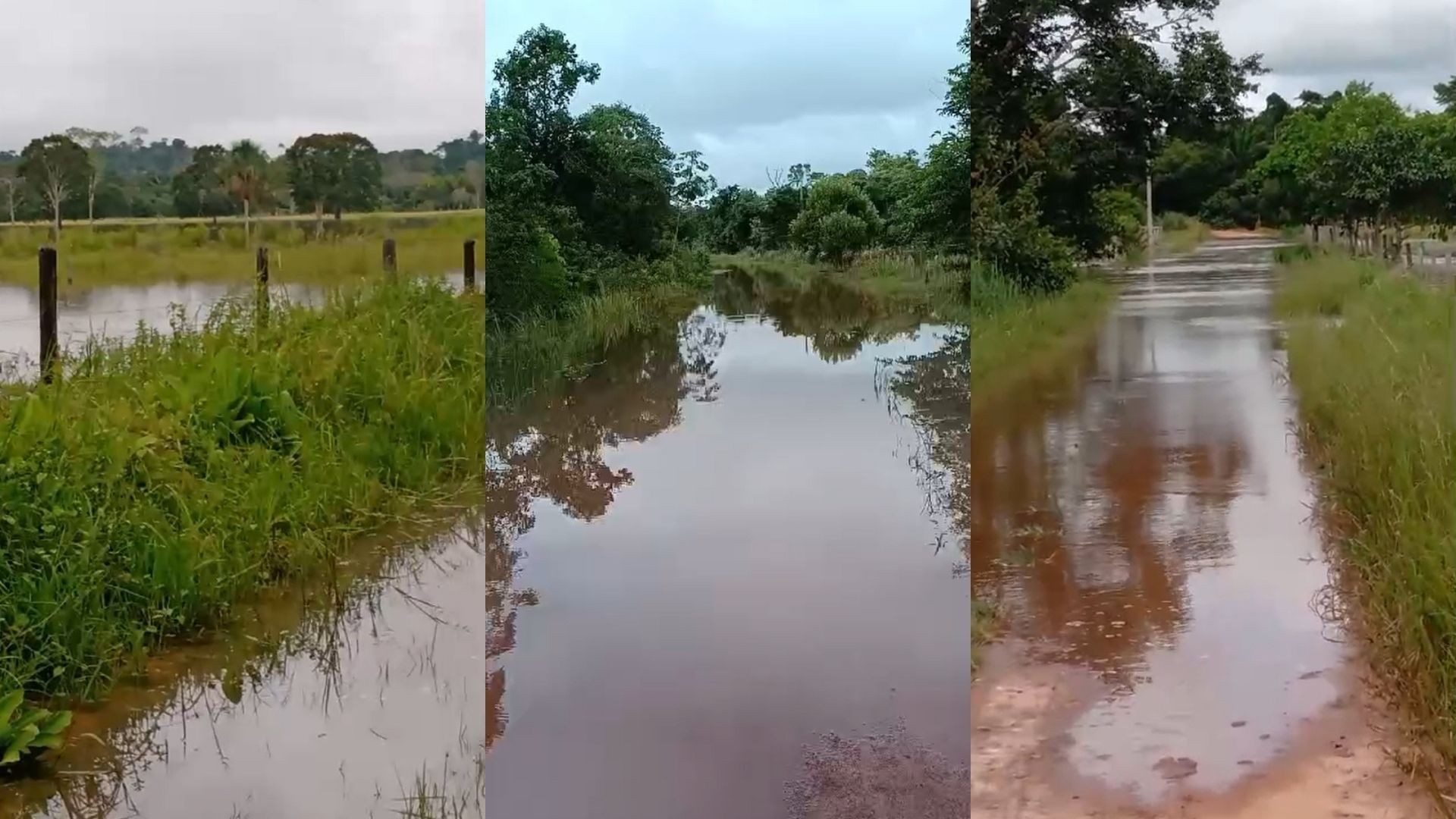 VÍDEO: Famílias ficam ilhadas após rio transbordar em Rolim de Moura, RO