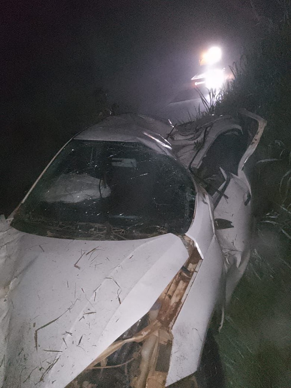 Carro de médico ficou destruído após em trecho da rodovia TO-050 — Foto: Divulgação