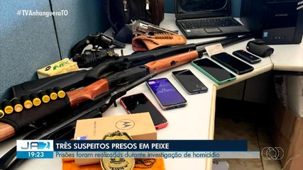 Três pessoas são presas durante investigação de homicídio em Peixe