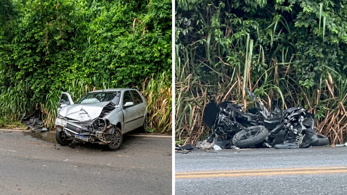 Acidente entre carro e moto deixa duas pessoas feridas em rodovia de São Roque
