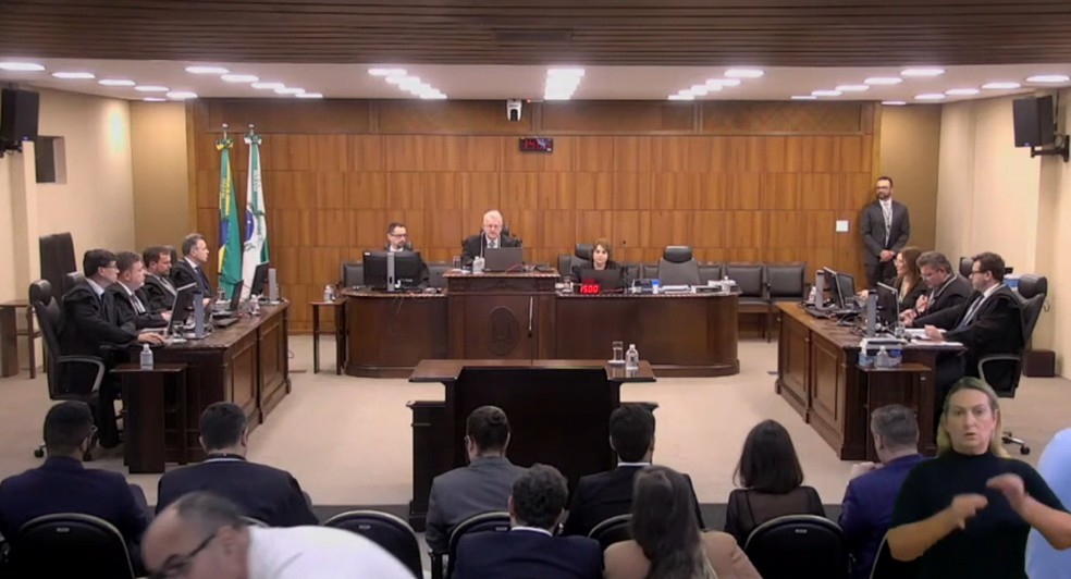 4ª sessão de julgamento de processos que pedem cassação do mandato de Sergio Moro — Foto: Reprodução/ TRE-PR