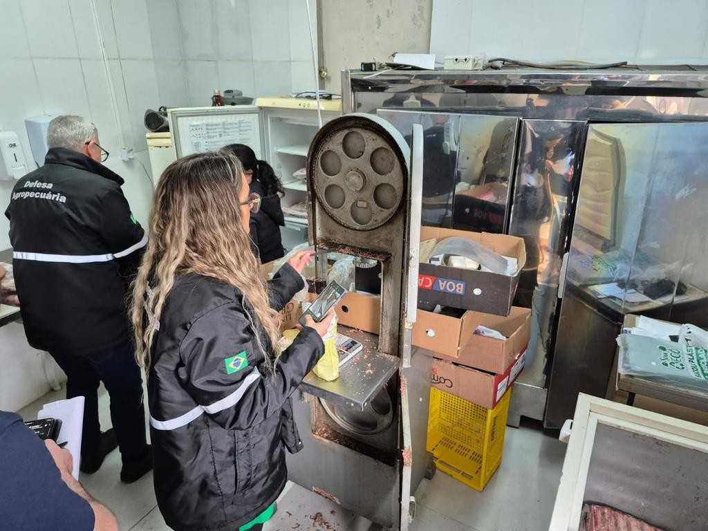 Fábrica de embutidos que funcionava em anexo de oficina mecânica é interditada em Porto Alegre, diz MP
