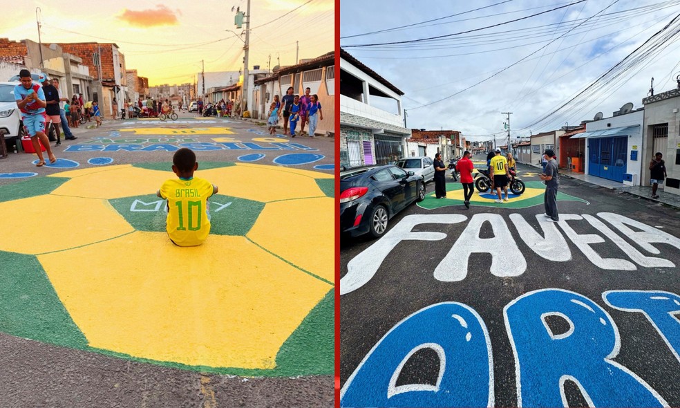 Al&eacute;m da decora&ccedil;&atilde;o, a expectativa &eacute; que a rua se transforme em ponto de encontro para os moradores acompanharem os jogos &mdash; Foto: Arquivo Pessoal