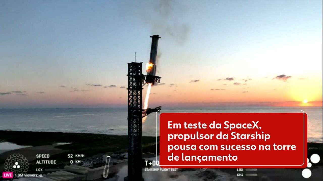 VÍDEO: Starship, maior nave do mundo, faz sobrevoo com ótimas imagens da Terra antes de pousar no mar