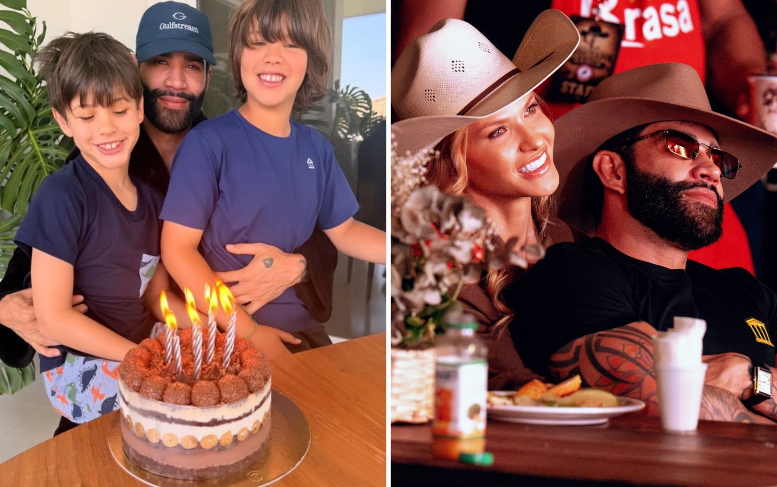 Andressa Suita mostra comemoração do aniversário de Gusttavo Lima com os filhos e se declara