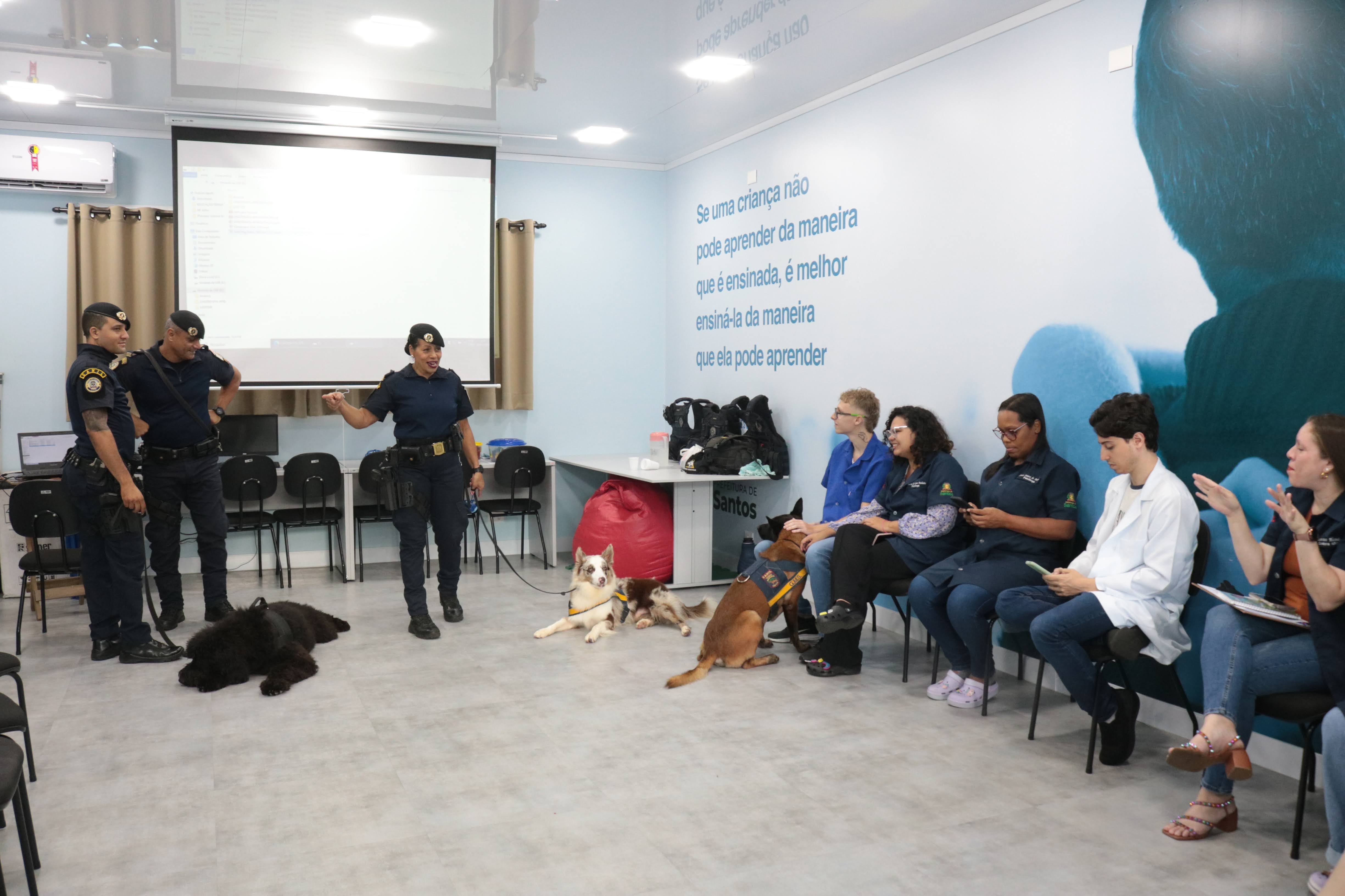 Clínica do Autista em Santos terá tratamento com auxílio de cães da Guarda Municipal