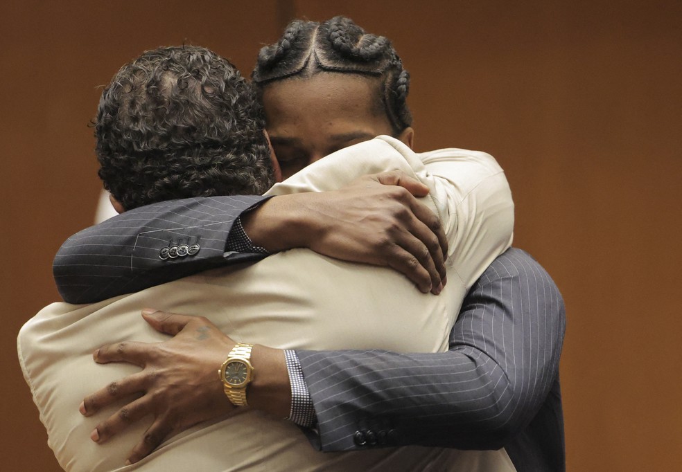 A$ap Rocky é declarado inocente em julgamento — Foto: POOL / GETTY IMAGES NORTH AMERICA / Getty Images via AFP