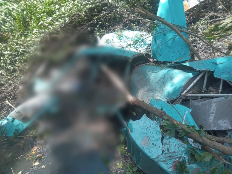 Helicóptero cai em Guaratiba — Foto: Reprodução/Guaratiba News