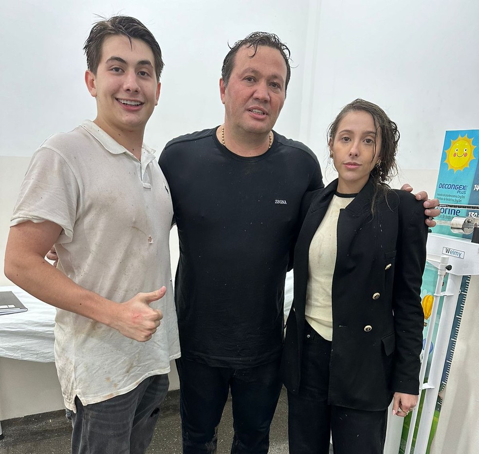 Da esquerda para direita: Marco Antônio Cosentino Brunetta, Isabela Cosentino e Gianni Brunetta — Foto: Reprodução