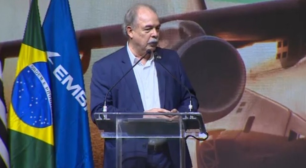 Aloizio Mercadante, presidente do BNDES, durante evento em São José dos Campos. — Foto: Reprodução/TV Vanguarda