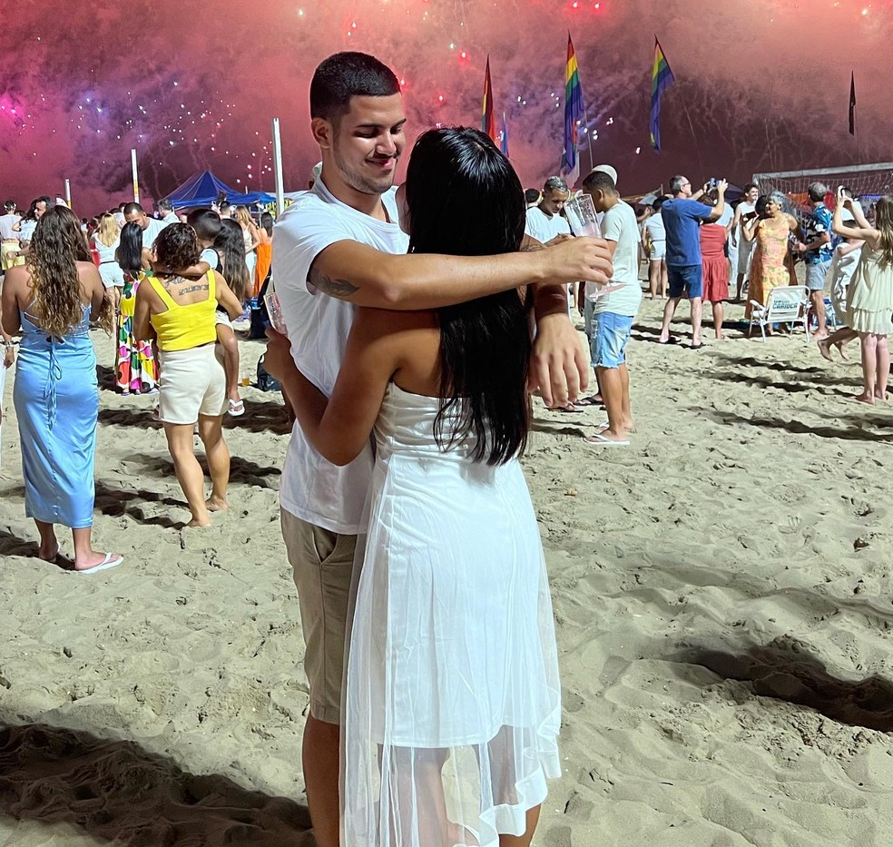 Eles chegaram a passar o ano novo juntos — Foto: Reprodução