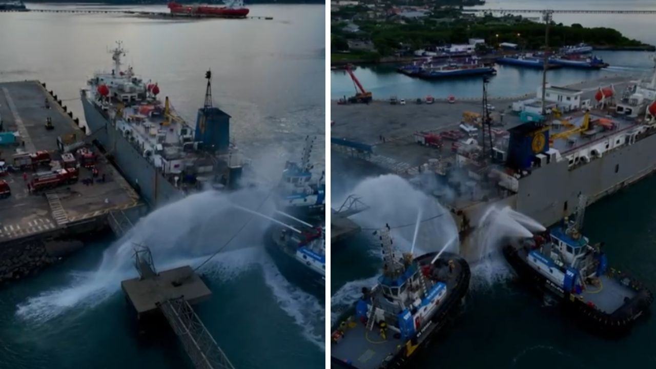 Navio que pegou fogo no porto de São Sebastião levava gado de Barretos para a Turquia