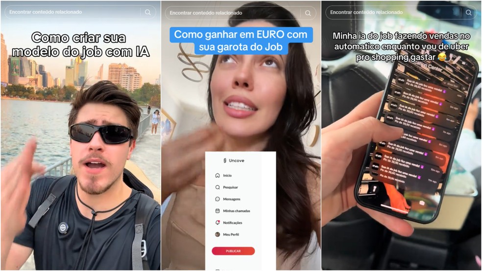 No TikTok, são vários conteúdos sobre a 'IA do job' — Foto: Reprodução/TikTok
