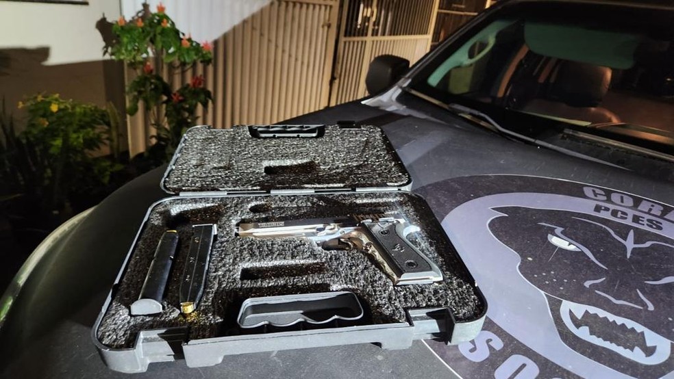 Arma apreendida durante operação da Polícia Civil do ES, deflagrada nesta terça-feira (25) — Foto: Polícia Civil/Divulgação