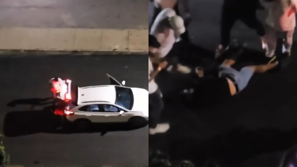 Crime foi gravado por testemunhas em Juiz de Fora — Foto: Redes sociais/Reprodução