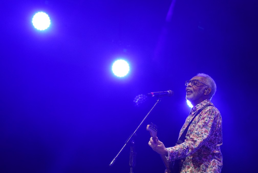 Gilberto Gil se apresenta no terceiro dia de Rock in Rio 2022 — Foto: Stephanie Rodrigues/g1