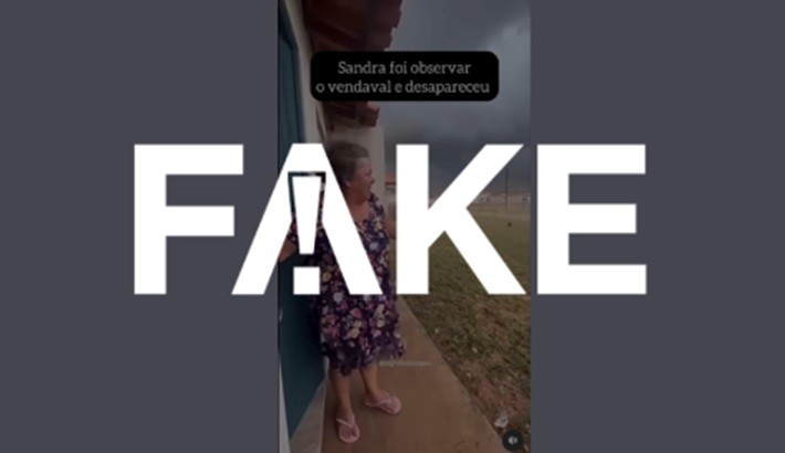 É #FAKE vídeo de mulher sendo levada por ventania; cena foi criada com inteligência artificial