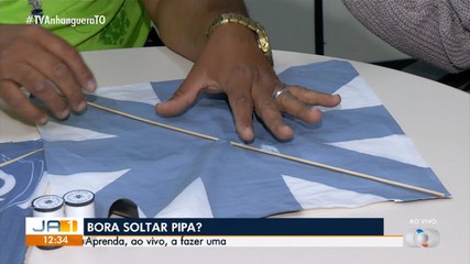 TV Anhanguera mostra técnicas e ensina como montar uma pipa ao vivo