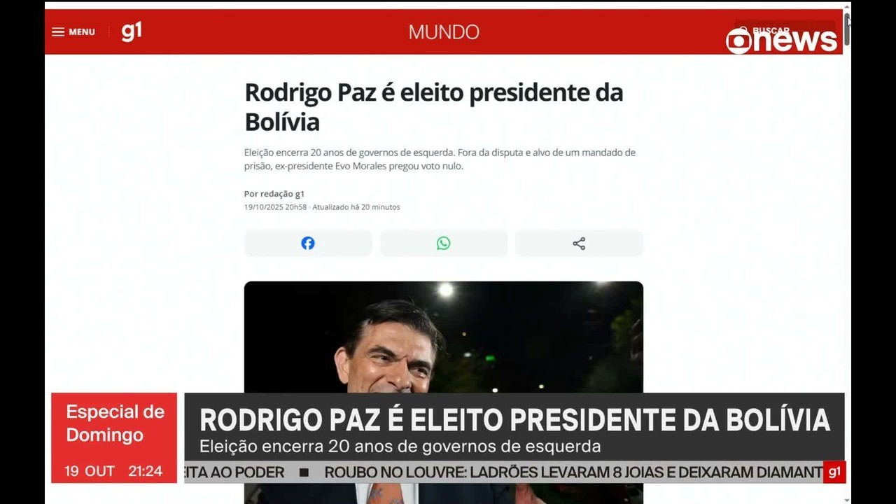 Lula parabeniza novo presidente da Bolívia 