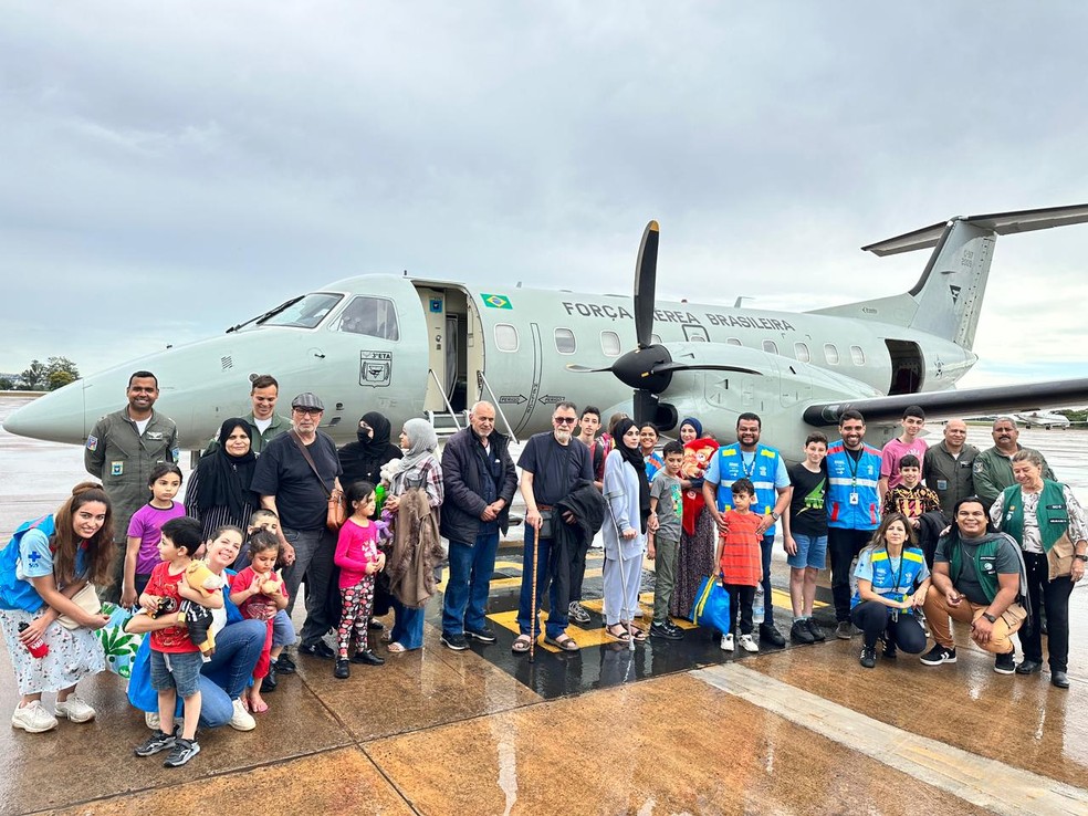 Voo com brasileiros repatriados da Faixa de Gaza saiu de Brasília — Foto: Força Aérea Brasileira