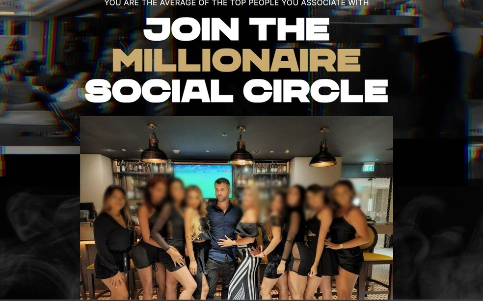 Site dos coaches que venderam curso para homens — Foto: Reprodução