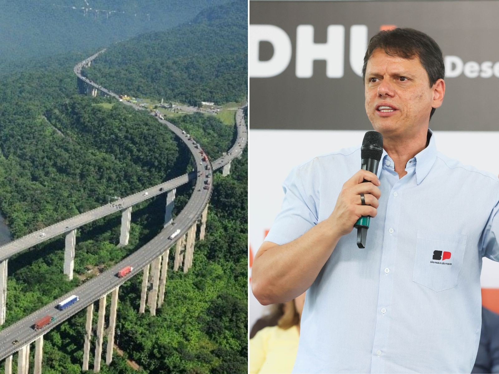 Obra da 3ª pista da Imigrantes custará R$ 8 bi e será maior que túnel Santos-Guarujá, diz Tarcísio