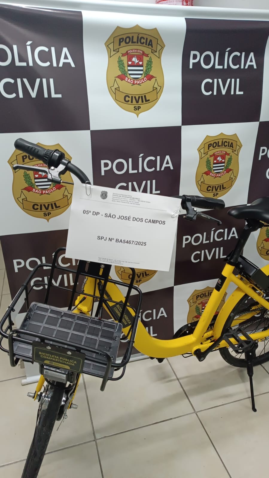 Homem é preso por furto de bicicleta compartilhada em São José dos Campos, SP