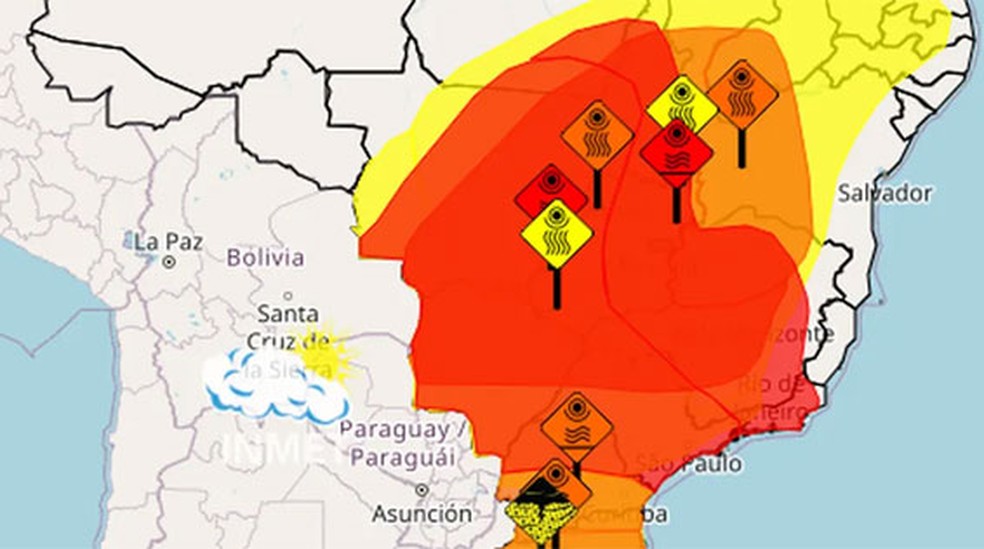 Alerta vermelho calor extremo — Foto: Reprodução