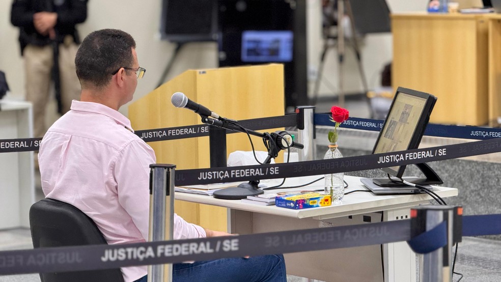 Caso Genivaldo: ex-prf Paulo Rodolpho começa a ser interrogado neste 10º dia de julgamento — Foto: Juliana Galvão/Ascom TRF5