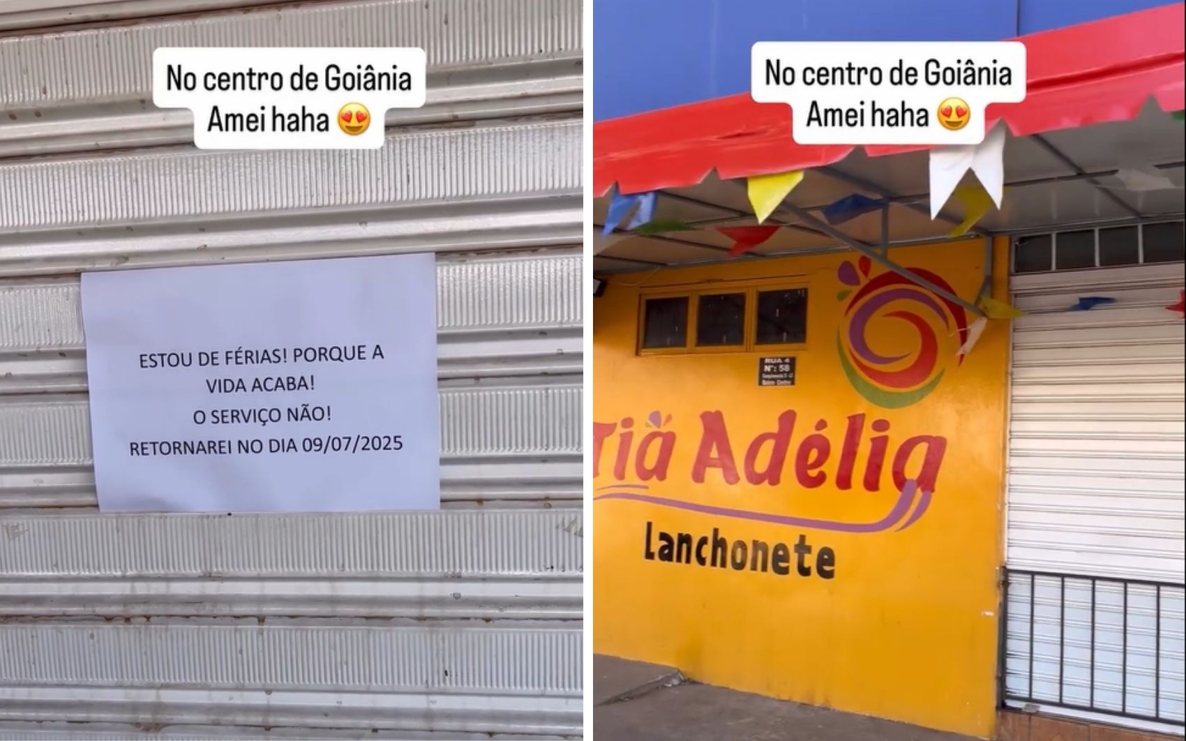 Aviso de férias em lanchonete de Goiânia diverte a web: ‘A vida acaba, o serviço não’