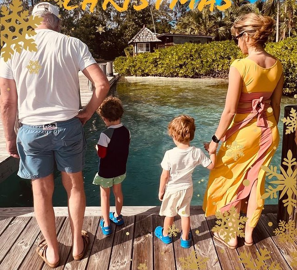 Richard Gere com a mulher, Alejandra, e os filhos  — Foto: Reprodução/Instagram