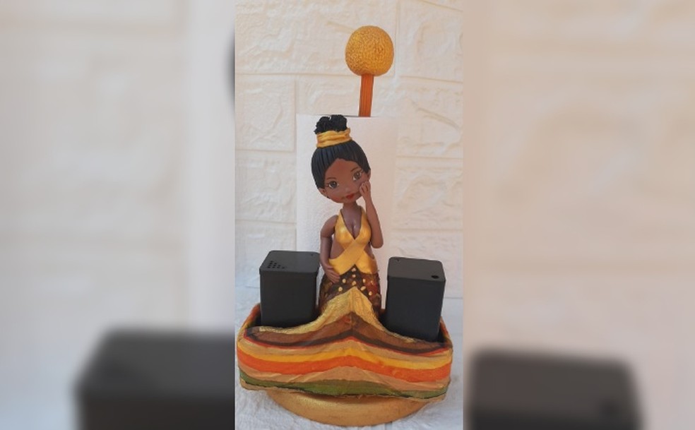 Outra encomenda que a artesã de Rio Preto (SP), Thamires, já fez para um cliente — Foto: Arquivo pessoal