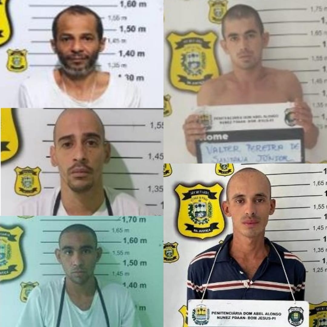 Cinco fugitivos da penitenciária de Bom Jesus são recapturados na mesma residência; cinco continuam foragidos