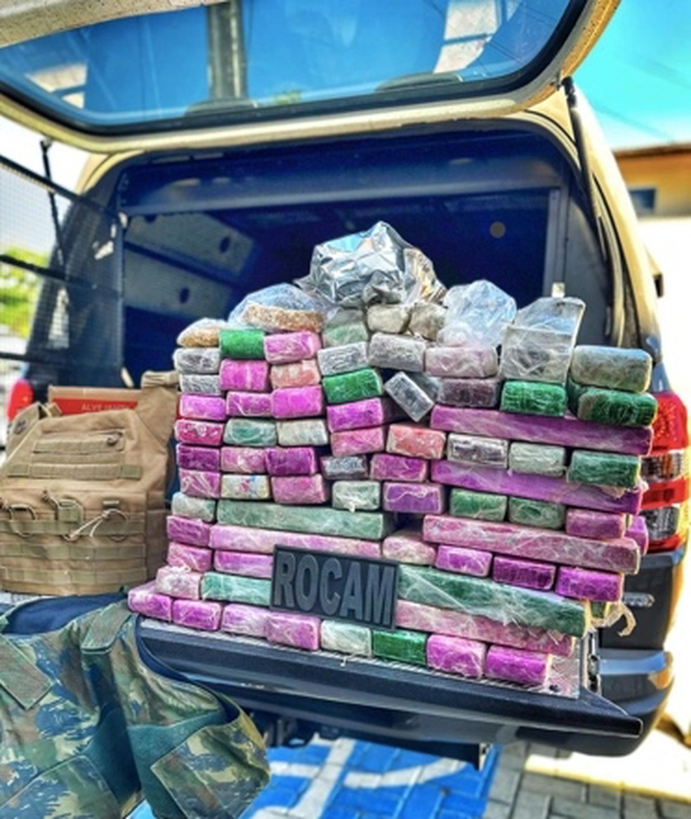 Polícia Militar apreende mais de 100 kg de drogas em Parnamirim — Foto: Reprodução
