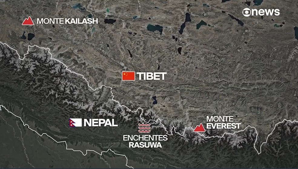 Região atinmgida por avalanche no nepal atrai turistas — Foto: Reprodução/GloboNews