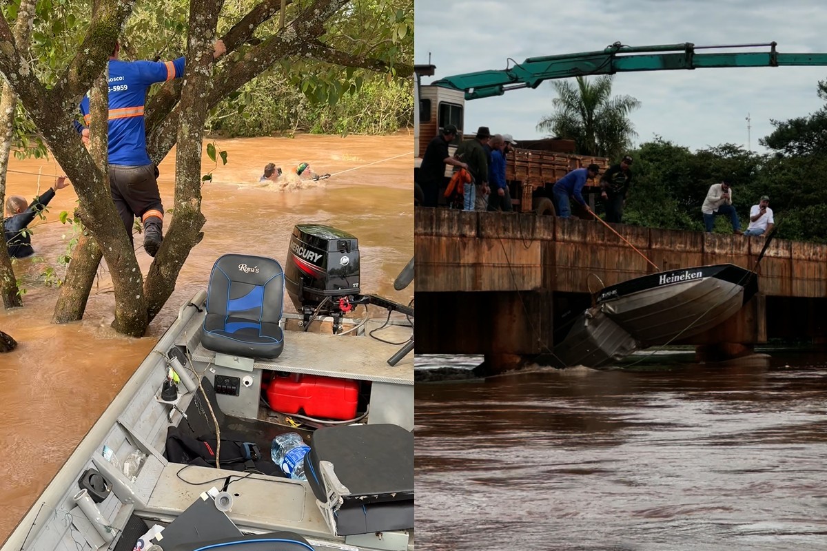 VÍDEO: Casal é resgatado por policial de folga após barco virar em rio de Mato Grosso do Sul