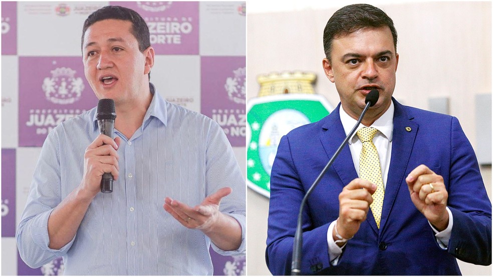 Glêdson Bezerra (Podemos) e Fernando Santana (PT) são candidatos à prefeito de Juazeiro do Norte — Foto: Divulgação
