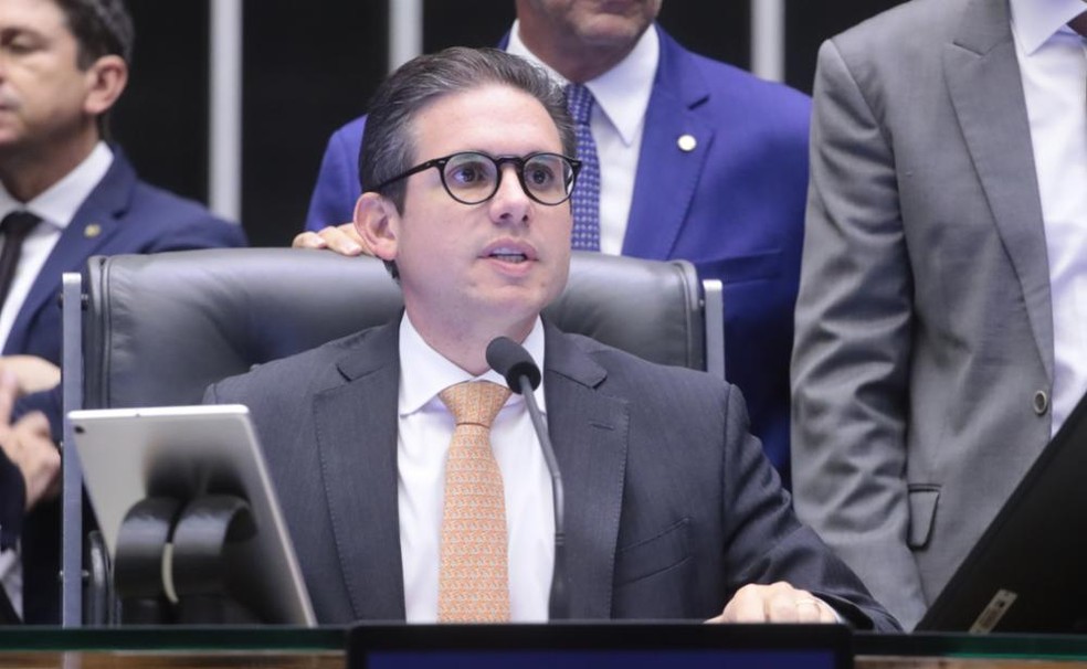 O presidente da Câmara, Hugo Motta (Republicanos-PB), determinou rito sumário na análise do caso do deputado Alexandre Ramagem (PL-RJ). — Foto: Bruno Spada/Câmara dos Deputados