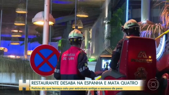 Restaurante desaba na Espanha e mata quatro - Programa: Jornal Hoje 
