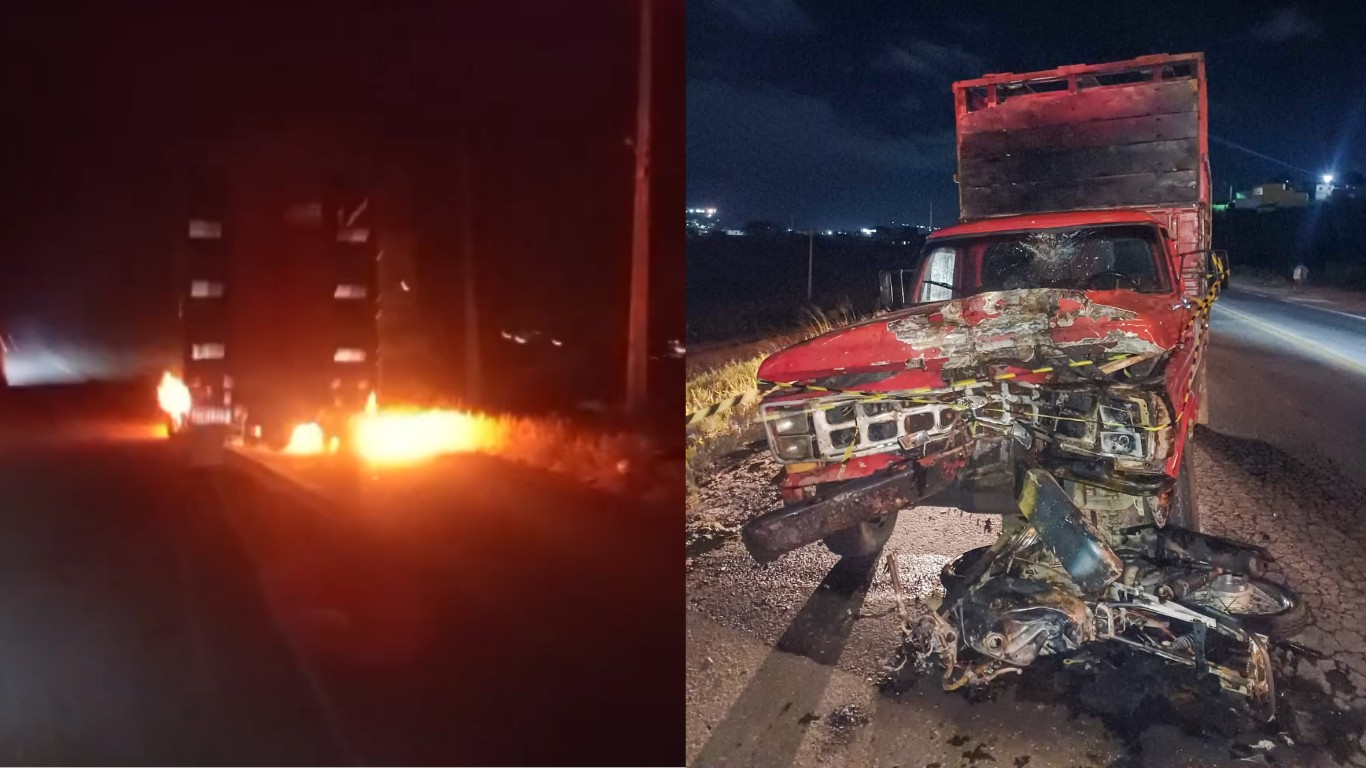 Motociclista morre após colidir com caminhonete na BR-232, em Pesqueira; VÍDEO mostra veículos em chamas