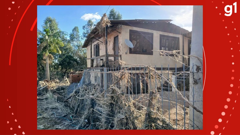 Casa de Milton Alves da Silva, destruída pela enchente de maio em Lajeado — Foto: Arquivo pessoal