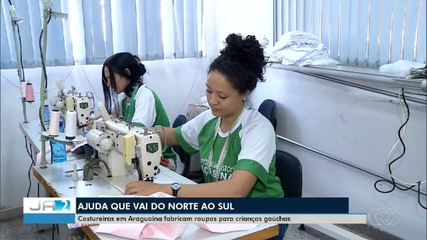 Costureiras em Araguaína fabricam roupas para crianças do Rio Grande do Sul