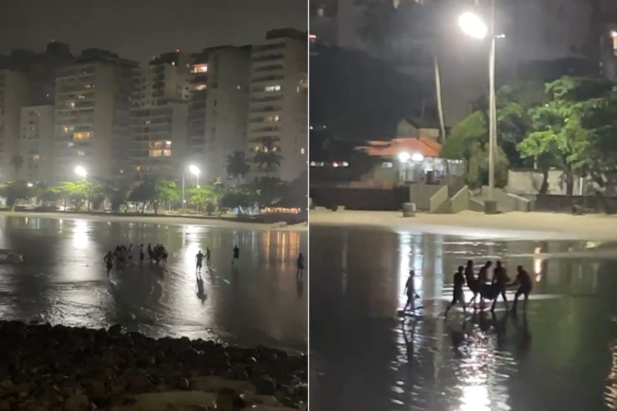 Homem morre após entrar em mar revolto durante a noite em Guarujá, SP