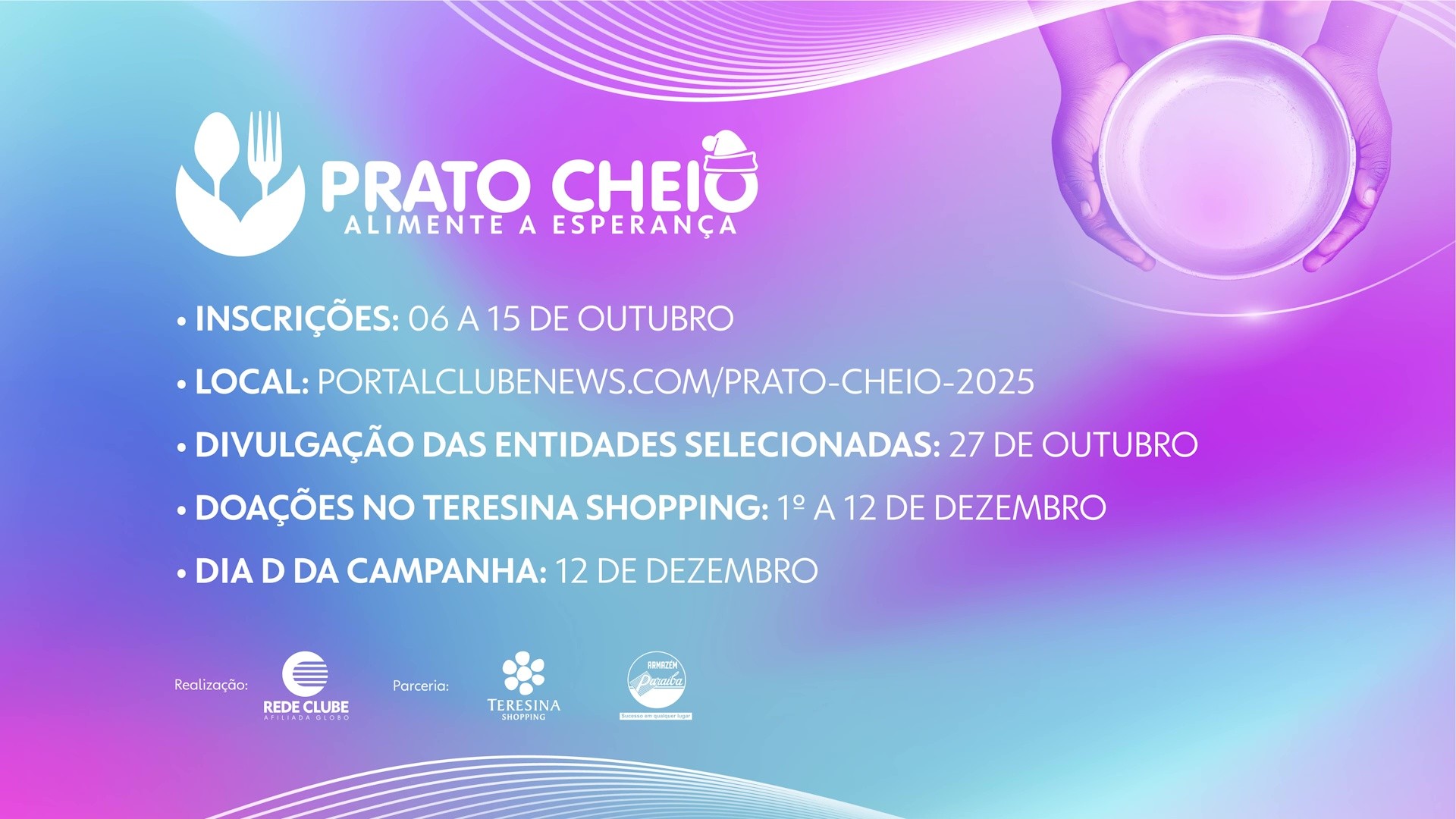 Prato Cheio 2025: Rede Clube lança campanha, veja como participar