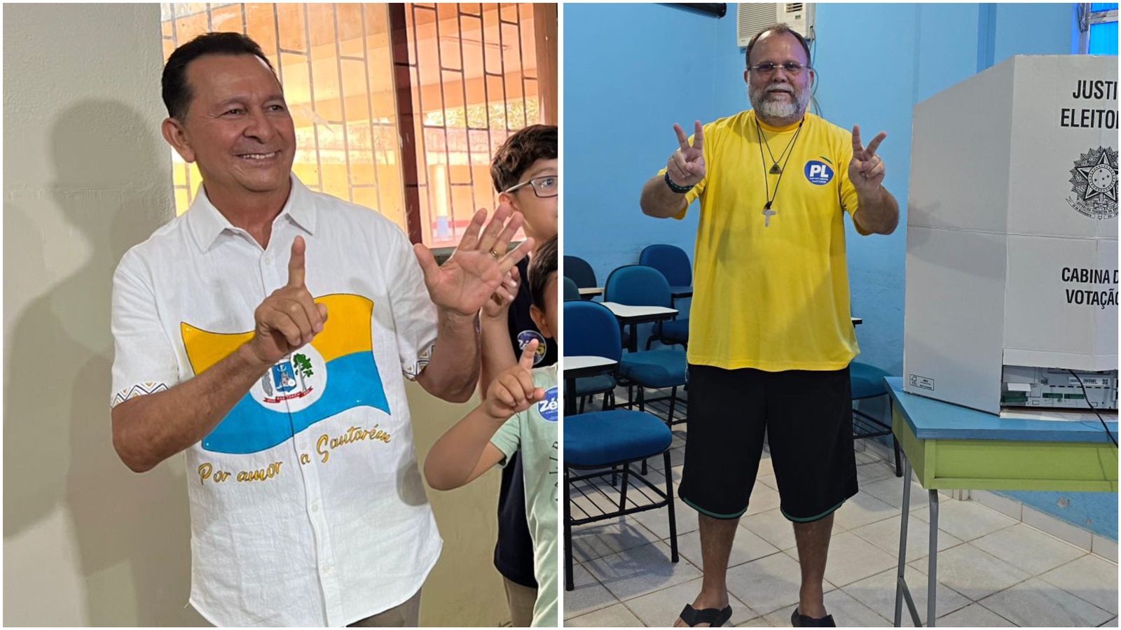 Candidatos JK do Povão e Zé Maria Tapajós votam durante a manhã neste segundo turno 