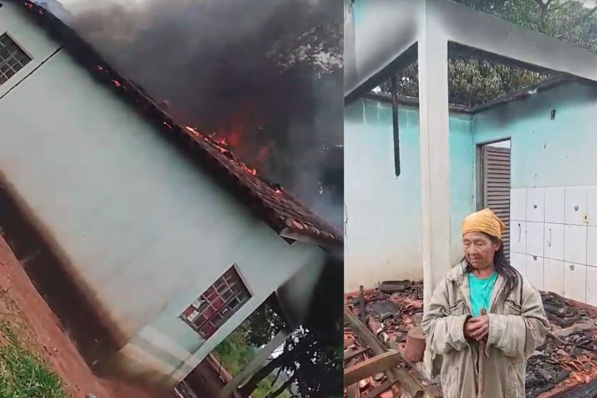 Casa de reza é destruída após incêndio em aldeia indígena de Tacuru