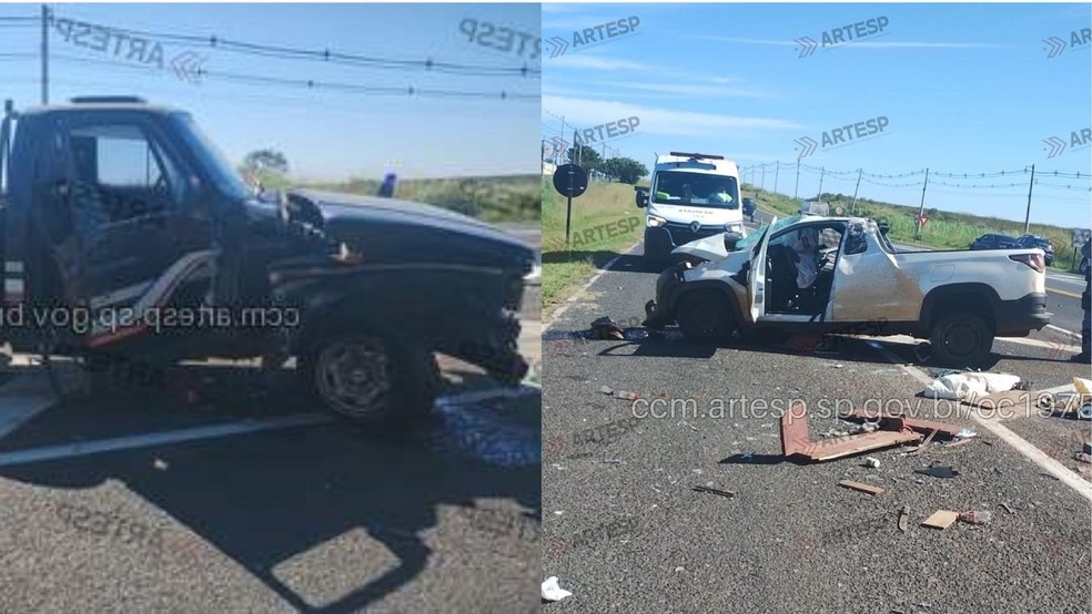 1 de 2
Batida entre duas caminhonetes deixa feridos na SP-294 em Pompeia &mdash; Foto: Artesp/Divulga&ccedil;&atilde;o