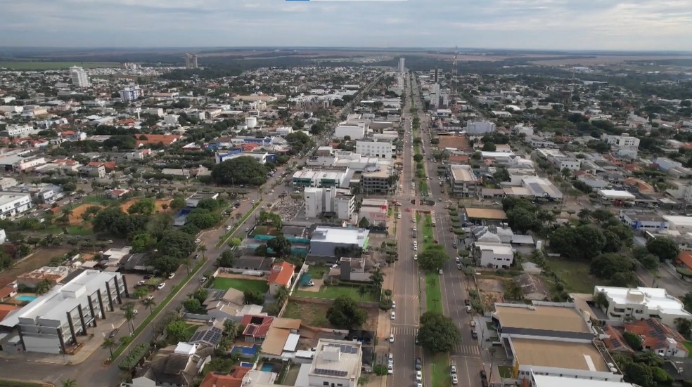 A cidade de Sorriso é um dos pilares do agronegócio em MT — Foto: TVCA/Reprodução